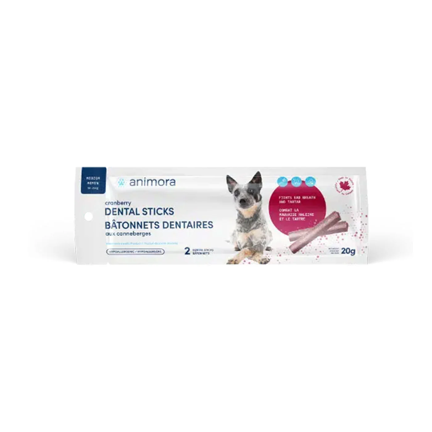 Animora Cranberry Medium Dog Dental Sticks 20 g