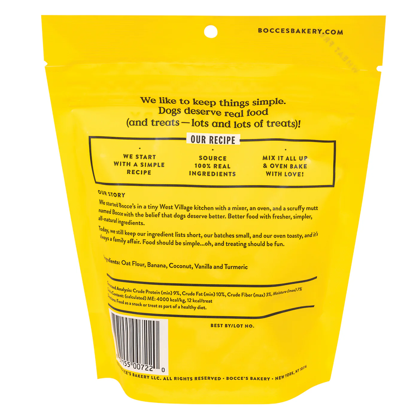Bocce's Bakery Turmeric Latte Basic Biscuit Dog Treats 141 g - Image 2