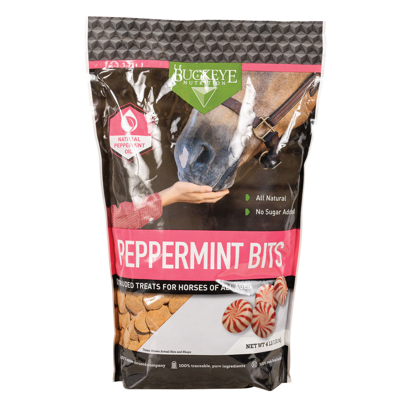 Buckeye Nutrition All Natural No Sugar Added Peppermint Bits Horse Treats 1.8 kg
