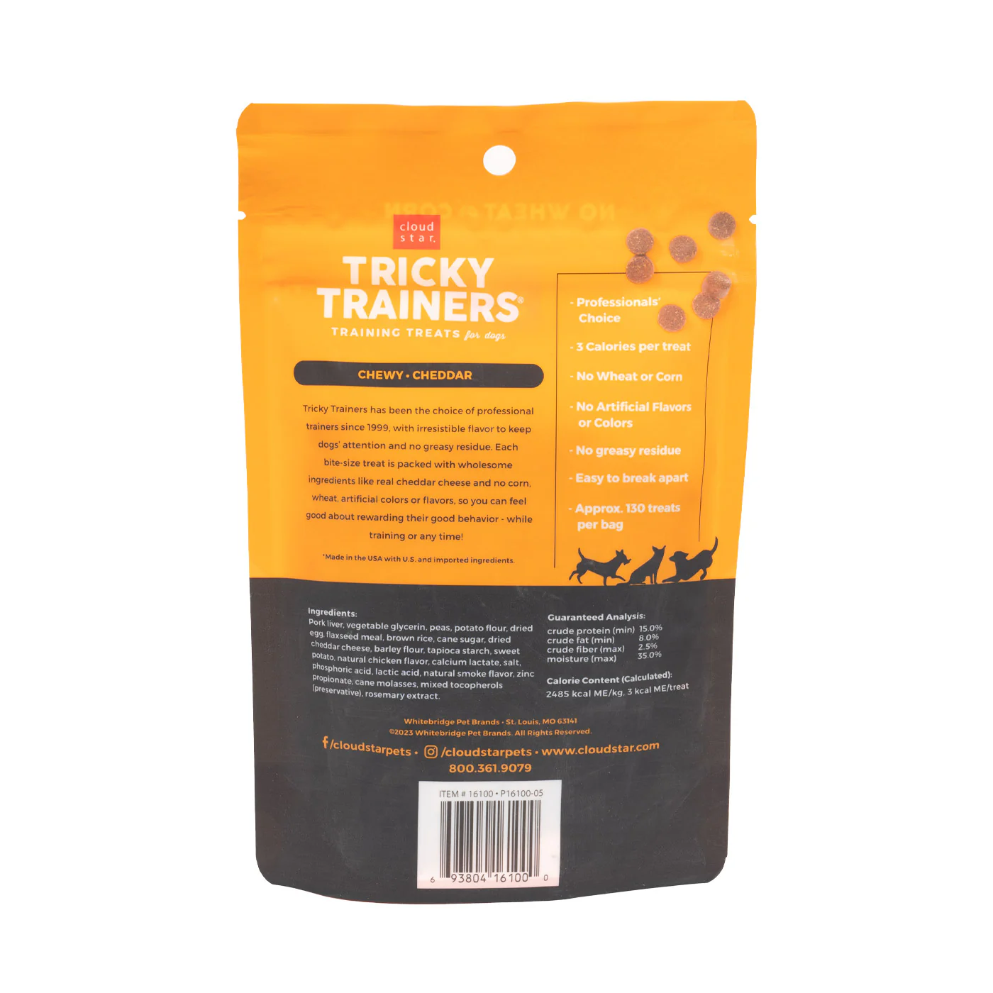 Cloud Star Tricky Trainers Chewy Cheddar Dog Treats 141 g - Image 2