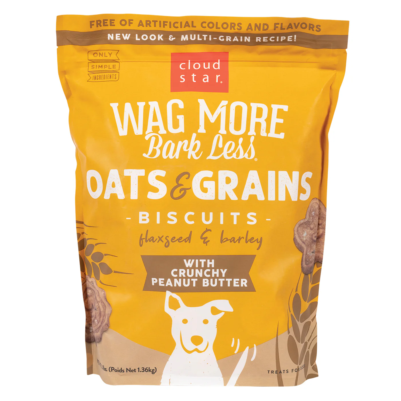 Cloud Star Wag More, Bark Less Oven Baked Crunchy Peanut Butter Dog Treats 1.36 kg