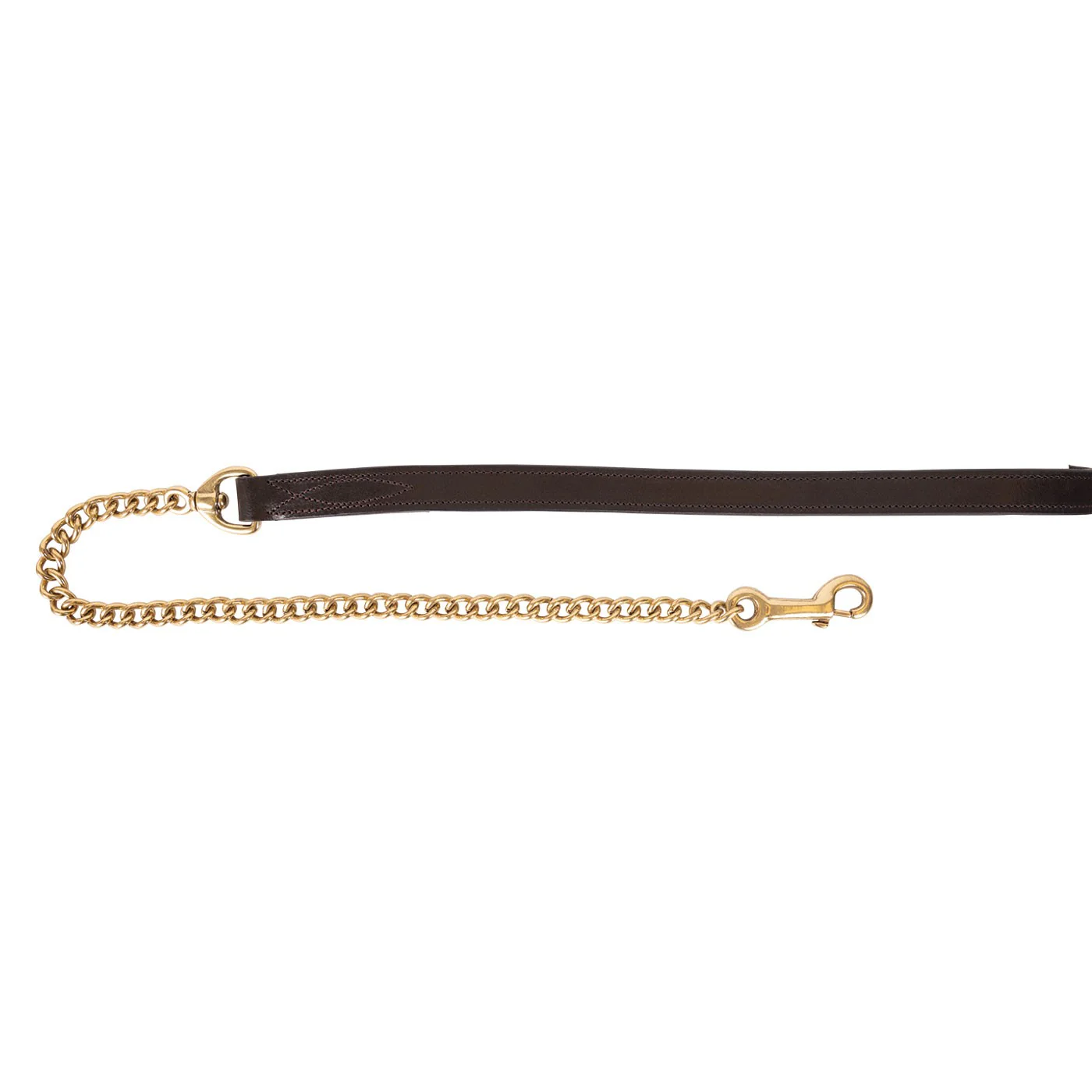 Connemara Leather Lead W/ 60 cm Brass Chain