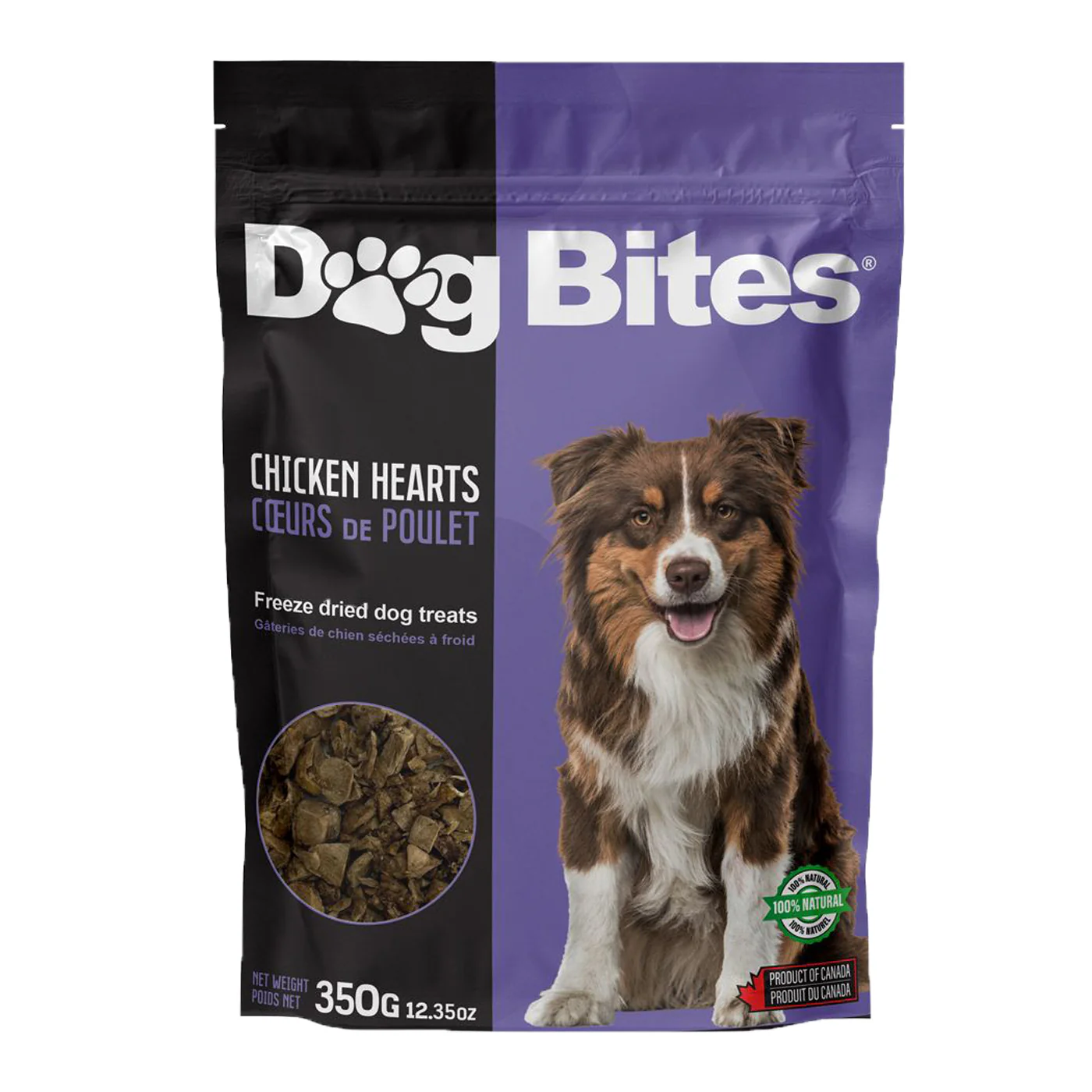 Dog Bites Freeze Dried Chicken Hearts Dog Treats 350 g
