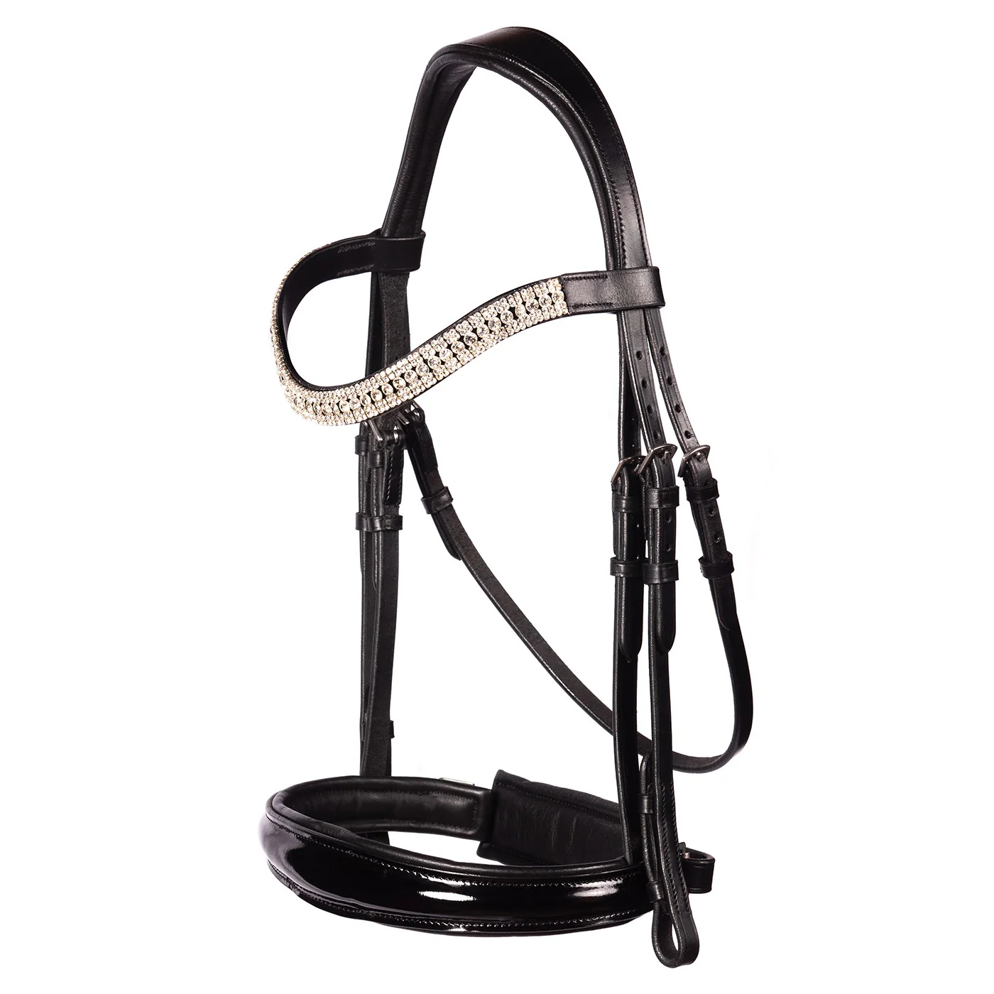 FFE Couture Patent Dressage Snaffle Bridle - Image 2