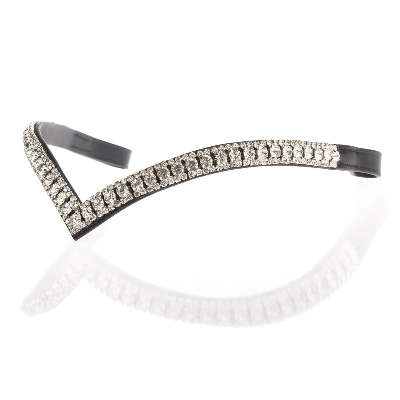 FFE Crystal V Silver Piping Dressage Snaffle Bridle - Image 3