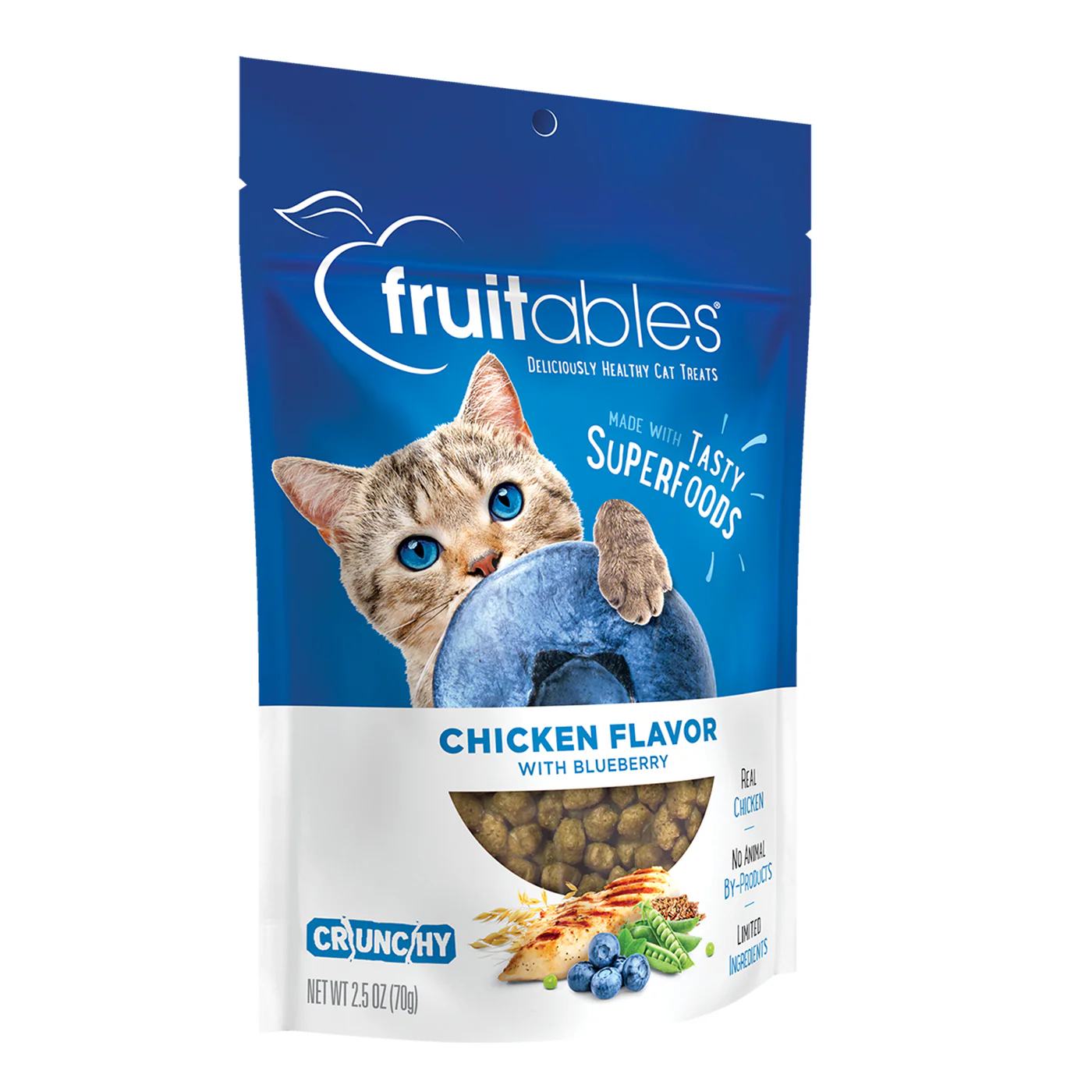 Fruitables Wildly Natural Chicken & Blueberry Crunchy Cat Treats 70 g - Image 3