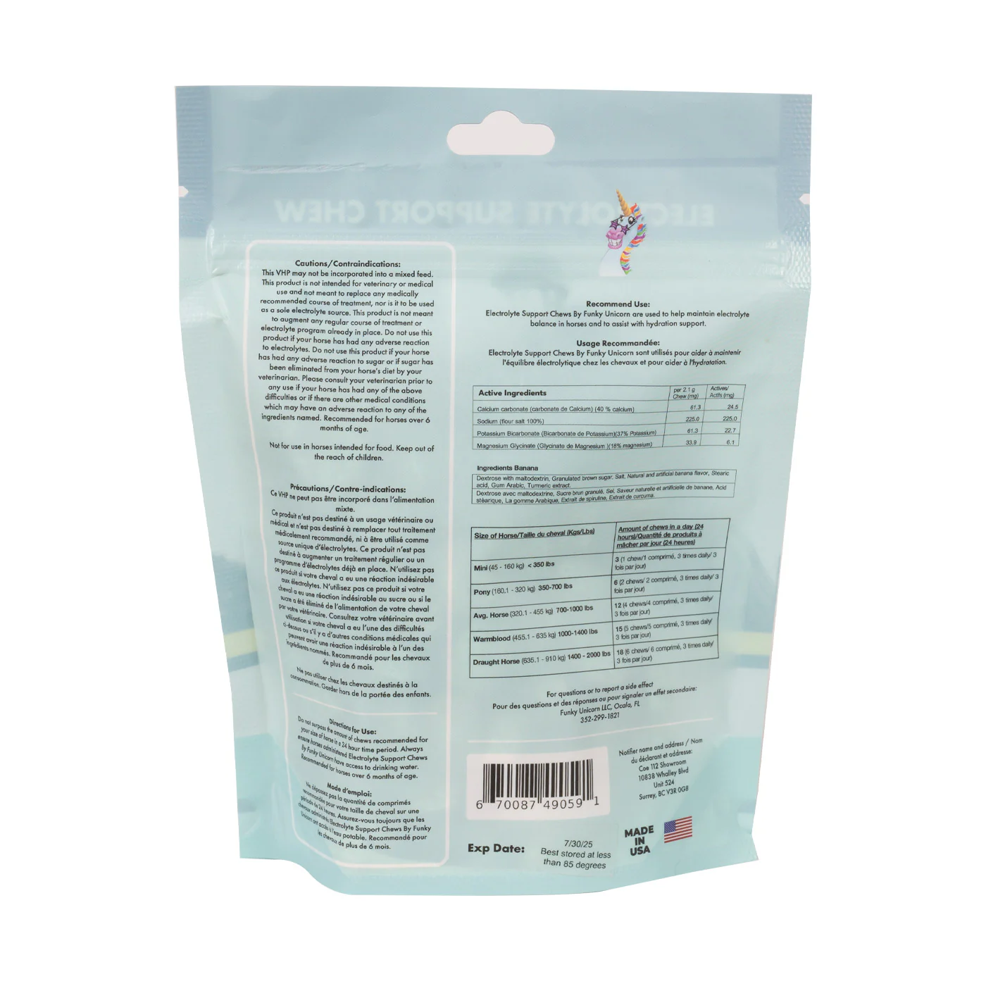 Funky Unicorn Electrolyte Chews Banana 198 g - Image 2