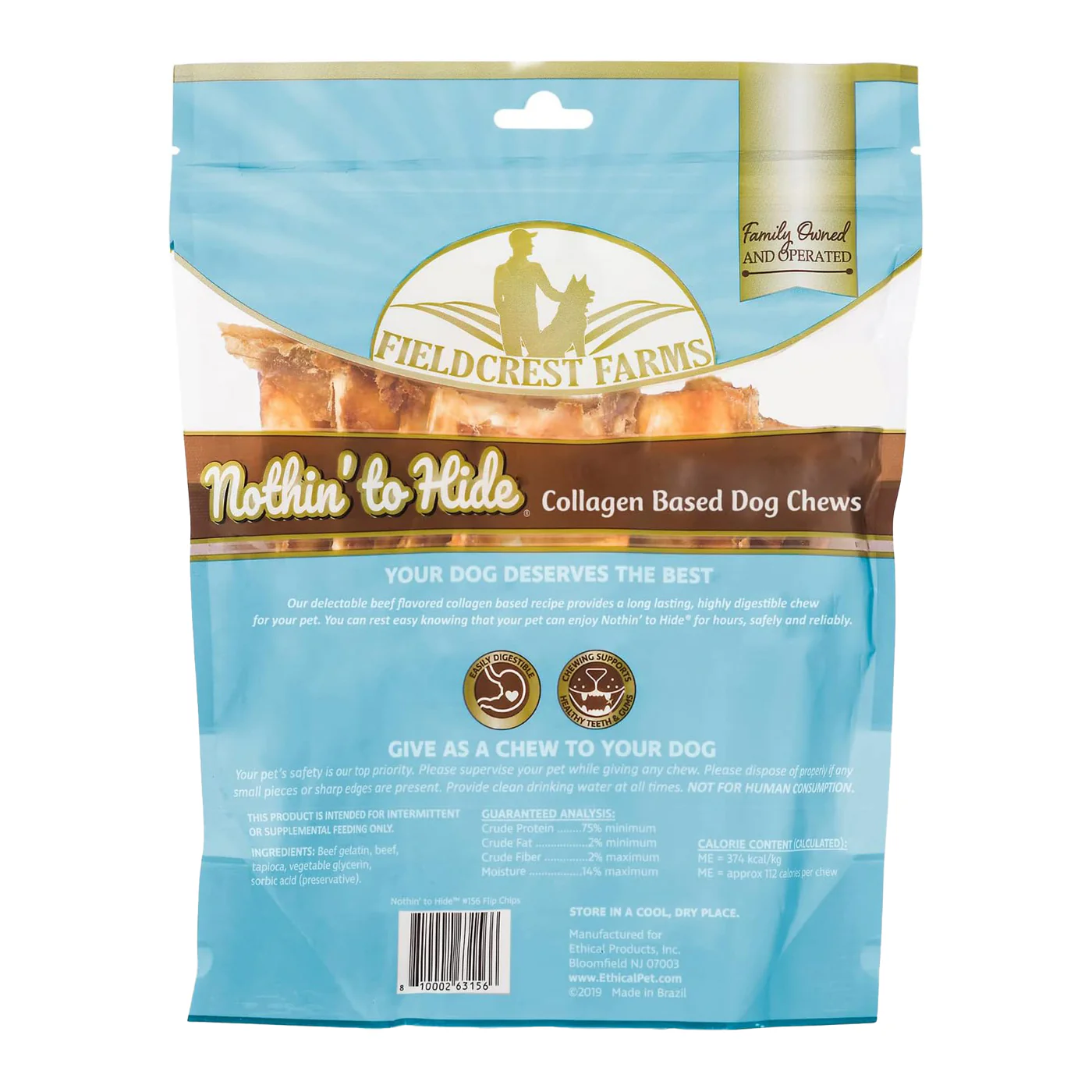 Nothin' to Hide Beef Flip Chips Dog Chews - 8 Pack - Image 2