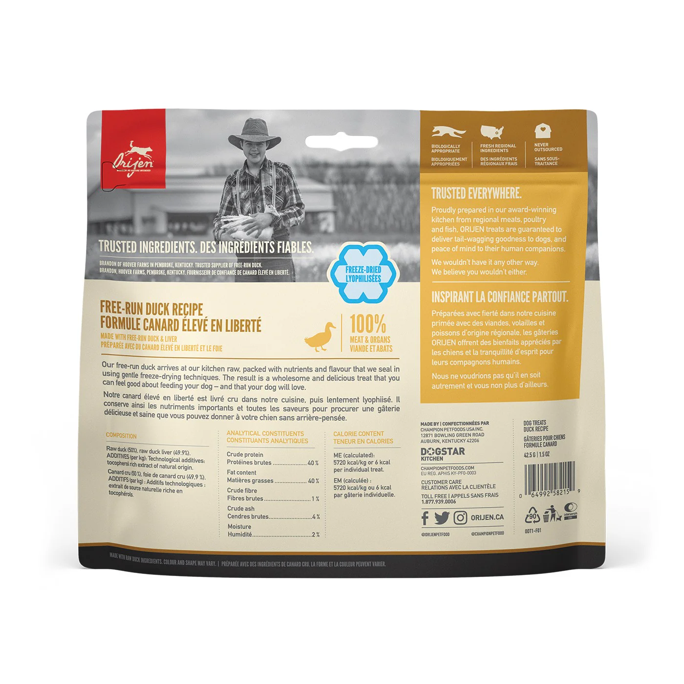 Orijen Freeze Dried Duck Dog Treats 92 g - Image 2