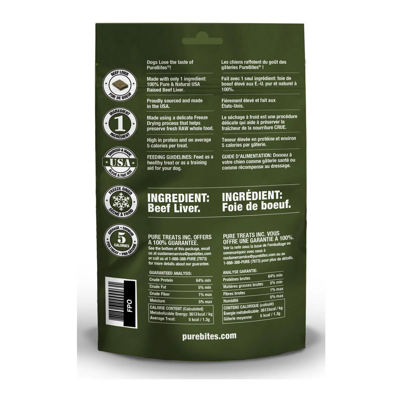 PureBites Freeze Dried Beef Liver Dog Treats 120 g - Image 2