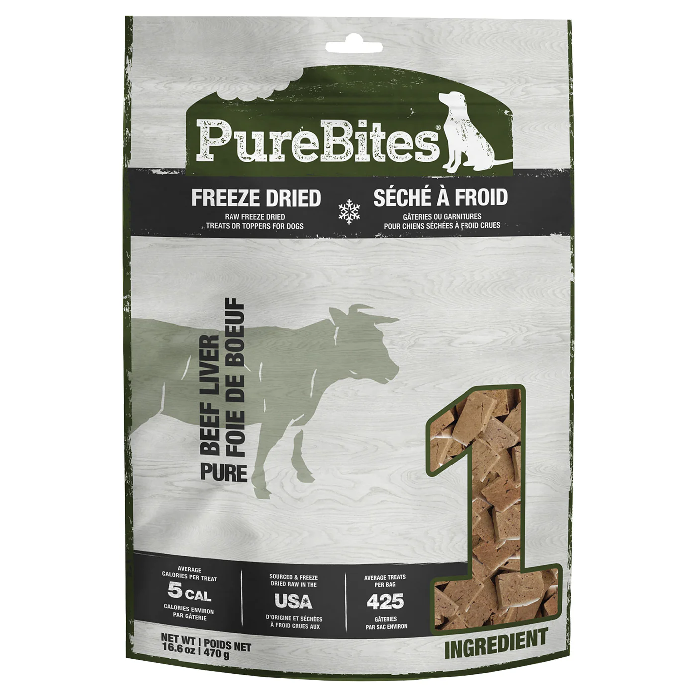 PureBites Freeze Dried Beef Liver Dog Treats 470 g