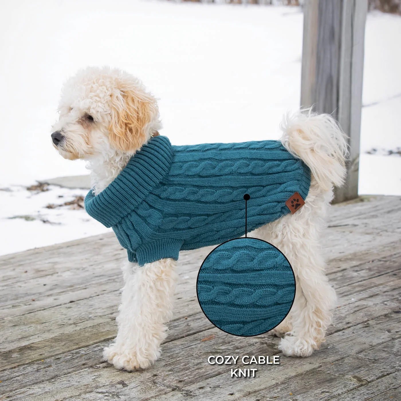 Shedrow K9 Brentwood Cable Knit Dog Sweater - Image 3