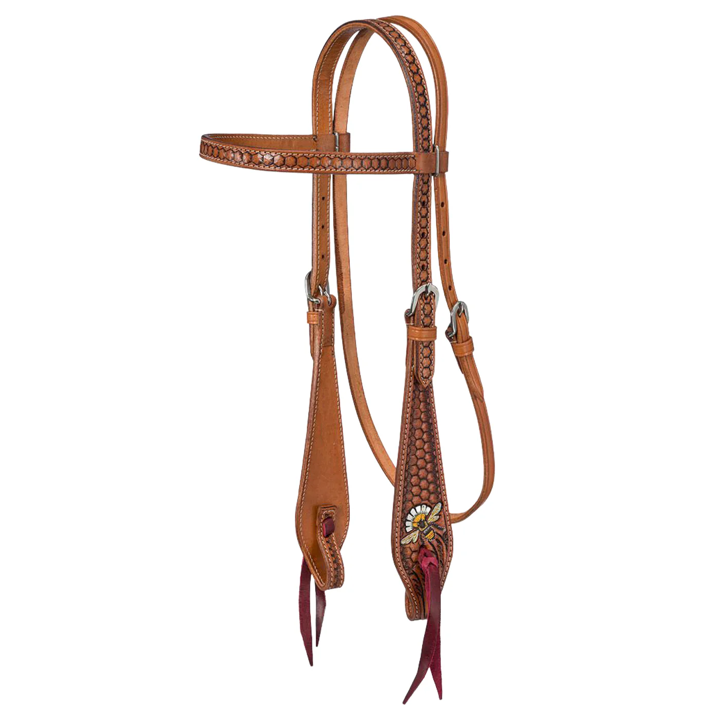 Silver Royal Bee Browband Headstall
