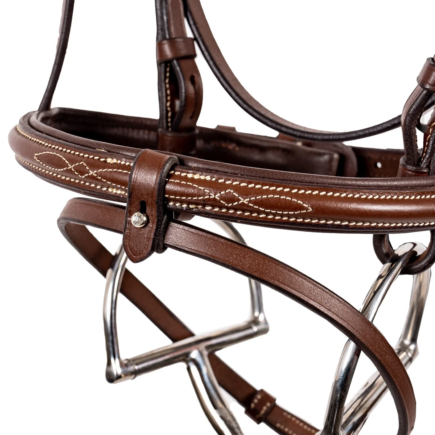 Val du Bois Padded Fancy Stitched Bridle W/ Removable Flash - Image 11