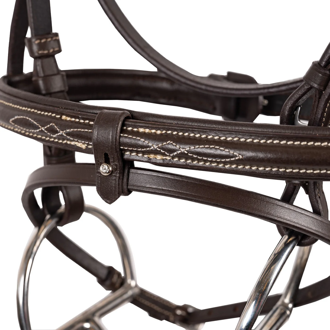 Val du Bois Padded Fancy Stitched Bridle W/ Removable Flash - Image 2